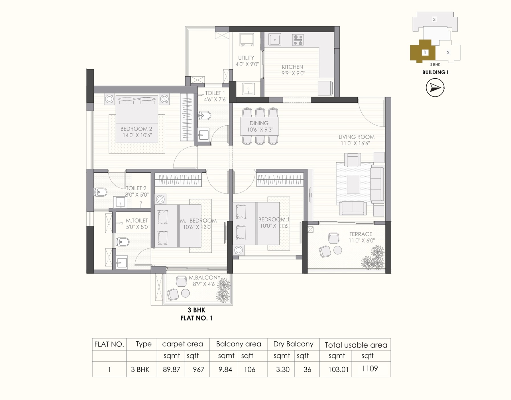 3 BHK Plan